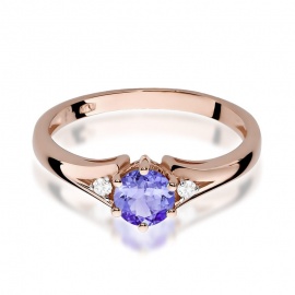 Pierścionek W0076 Tanzanit 0,50ct różowe złoto