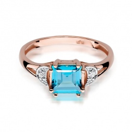 Pierścionek W0040B Topaz Swiss 1,40ct różowe złoto
