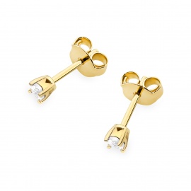Kolczyki K0058 Diament 2 x 0,01ct żółte złoto