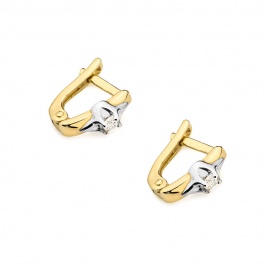 Kolczyki K0088 Diament 2 x 0,04ct żółte złoto