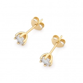 Kolczyki K0222BT Diament 2 x 0,08ct żółte złoto