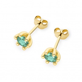 Kolczyki K0222 Szmaragd 2 x 0,30ct żółte złoto