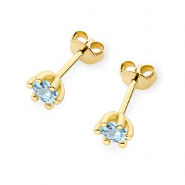 Kolczyki K0222 Topaz Swiss 2 x 0,15ct żółte złoto