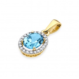 Zawieszka Z0080 Topaz Swiss 1,70ct żółte złoto