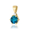 Zawieszka Z0076 Topaz London Blue 0,50ct żółte złoto