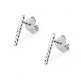 Kolczyki K0077 z diamentami białe złoto