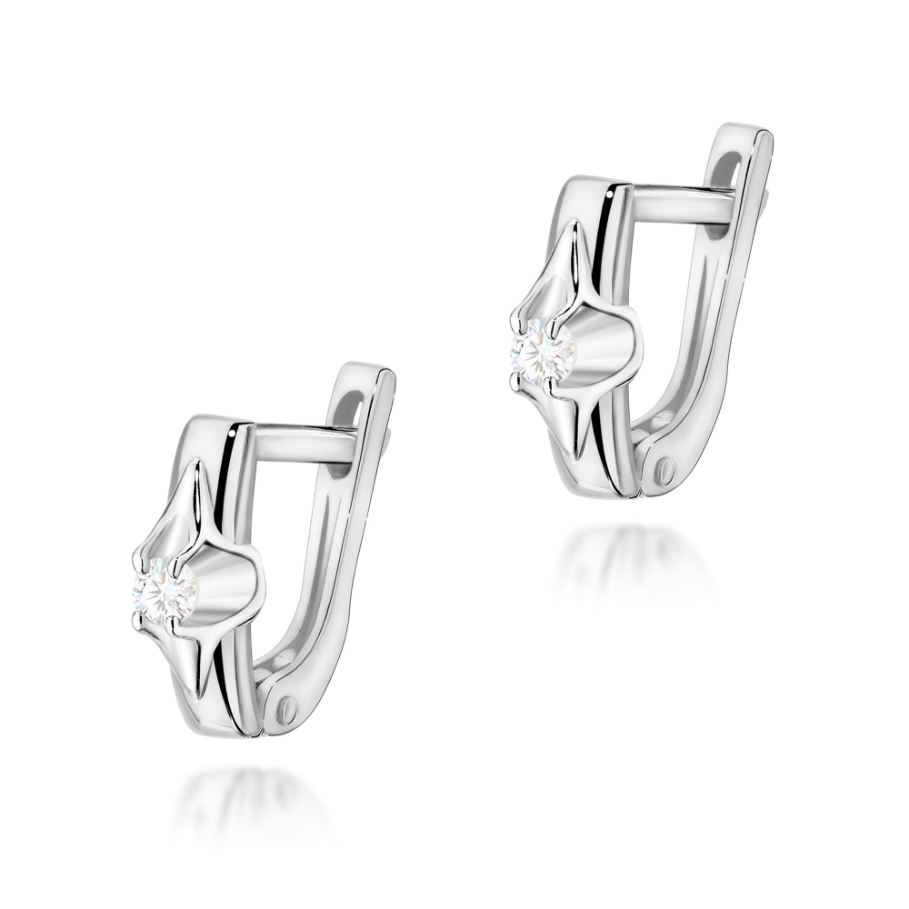 Kolczyki K0088 Diament 2 x 0,04ct białe złoto