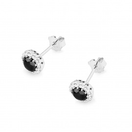 Kolczyki K0510 Czarny Diament 2 x 0,50ct białe złoto