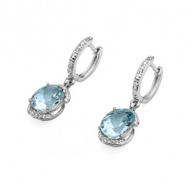 Kolczyki K0150 Topaz Swiss 2 x 3,00ct białe złoto