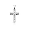 Krzyż D0005 z diamentami białe złoto