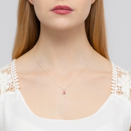 Zawieszka Z0076 Różowy Topaz 0,60ct białe złoto