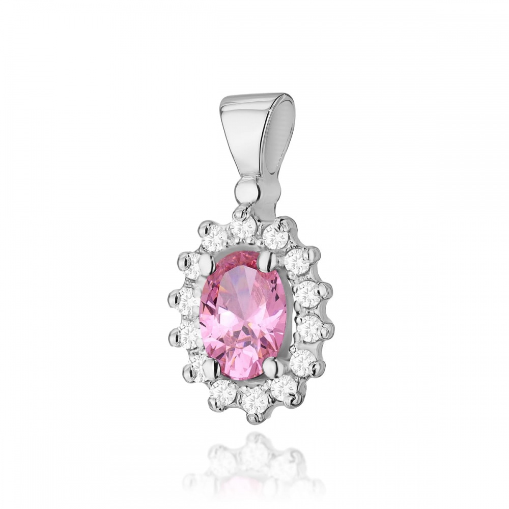 Zawieszka Z0182 Różowy Topaz 0,50ct białe złoto