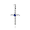 Krzyż D0008 Szafir 0,15ct białe złoto