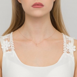 Zawieszka Z0069 Diament 0,005ct - litera L - różowe złoto