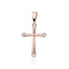 Krzyż D0001 z diamentami różowe złoto