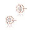 Kolczyki K0049 z diamentami różowe złoto