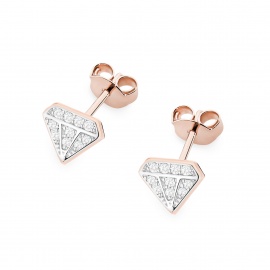 Kolczyki K0504 z diamentami różowe złoto