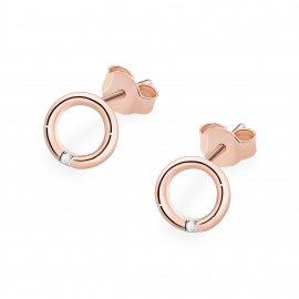 Kolczyki K0082 Diament 2 x 0,005ct różowe złoto