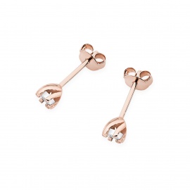 Kolczyki K0031 Diament 2 x 0,0086ct różowe złoto