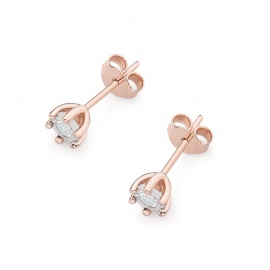 Kolczyki K0222BT Diament 2 x 0,08ct różowe złoto