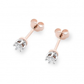 Kolczyki K0068 Diament 2 x 0,15ct różowe złoto