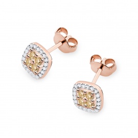 Kolczyki K0441 z diamentami różowe złoto