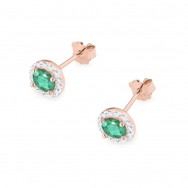 Kolczyki K0509 Szmaragd 2 x 0,50ct różowe złoto