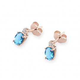 Kolczyki K0001 Topaz Swiss 2 x 0,50ct różowe złoto