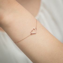 Bransoletka B0008 z diamentami różowe złoto