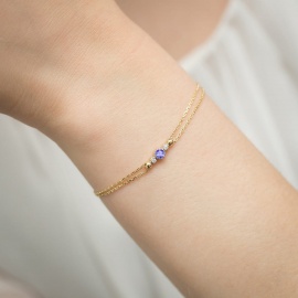 Bransoletka B0005 Tanzanit 0,15ct żółte złoto