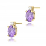 Kolczyki K0001 Ametyst 2 x 0,40ct żółte złoto