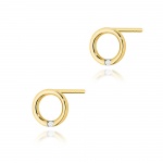 Kolczyki K0082 Diament 2 x 0,005ct żółte złoto