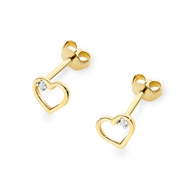 Kolczyki K0079 Diament 2 x 0,005ct żółte złoto
