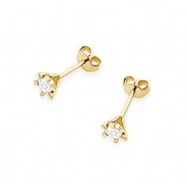 Kolczyki K0029 Diament 2 x 0,0086ct żółte złoto