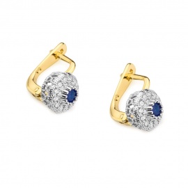 Kolczyki K0284 Szafir 2 x 0,15ct żółte złoto