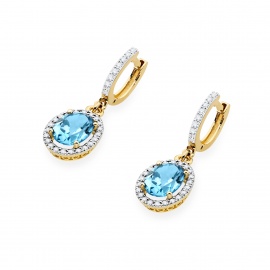 Kolczyki K0080 Topaz Swiss 2 x 1,70ct żółte złoto