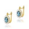 Kolczyki K0182 Topaz London Blue 2 x 0,50ct żółte złoto