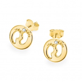 Kolczyki K0047 z diamentami żółte złoto