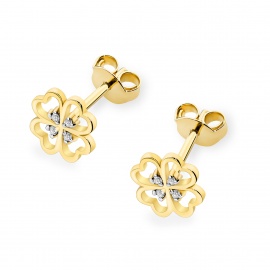 Kolczyki K0049 z diamentami żółte złoto
