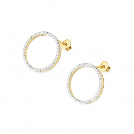 Kolczyki K0442 z diamentami żółte złoto