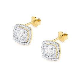 Kolczyki K0506 z diamentami żółte złoto