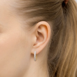 Kolczyki K0515 z diamentami żółte złoto