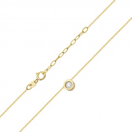 Naszyjnik N0016 z diamentami żółte złoto