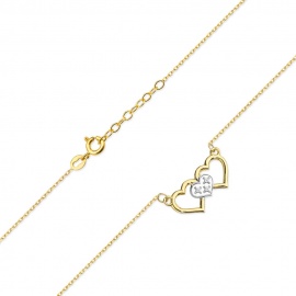 Naszyjnik N0024 z diamentami żółte złoto