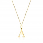 Naszyjnik N0069 z diamentami - litera A - żółte złoto