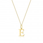 Naszyjnik N0069 z diamentami - litera E - żółte złoto