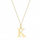 Naszyjnik N0069 z diamentami - litera K - żółte złoto