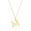 Naszyjnik N0069 z diamentami - litera M - żółte złoto