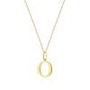 Naszyjnik N0069 z diamentami - litera O - żółte złoto