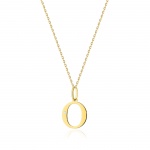 Naszyjnik N0069 z diamentami - litera O - żółte złoto